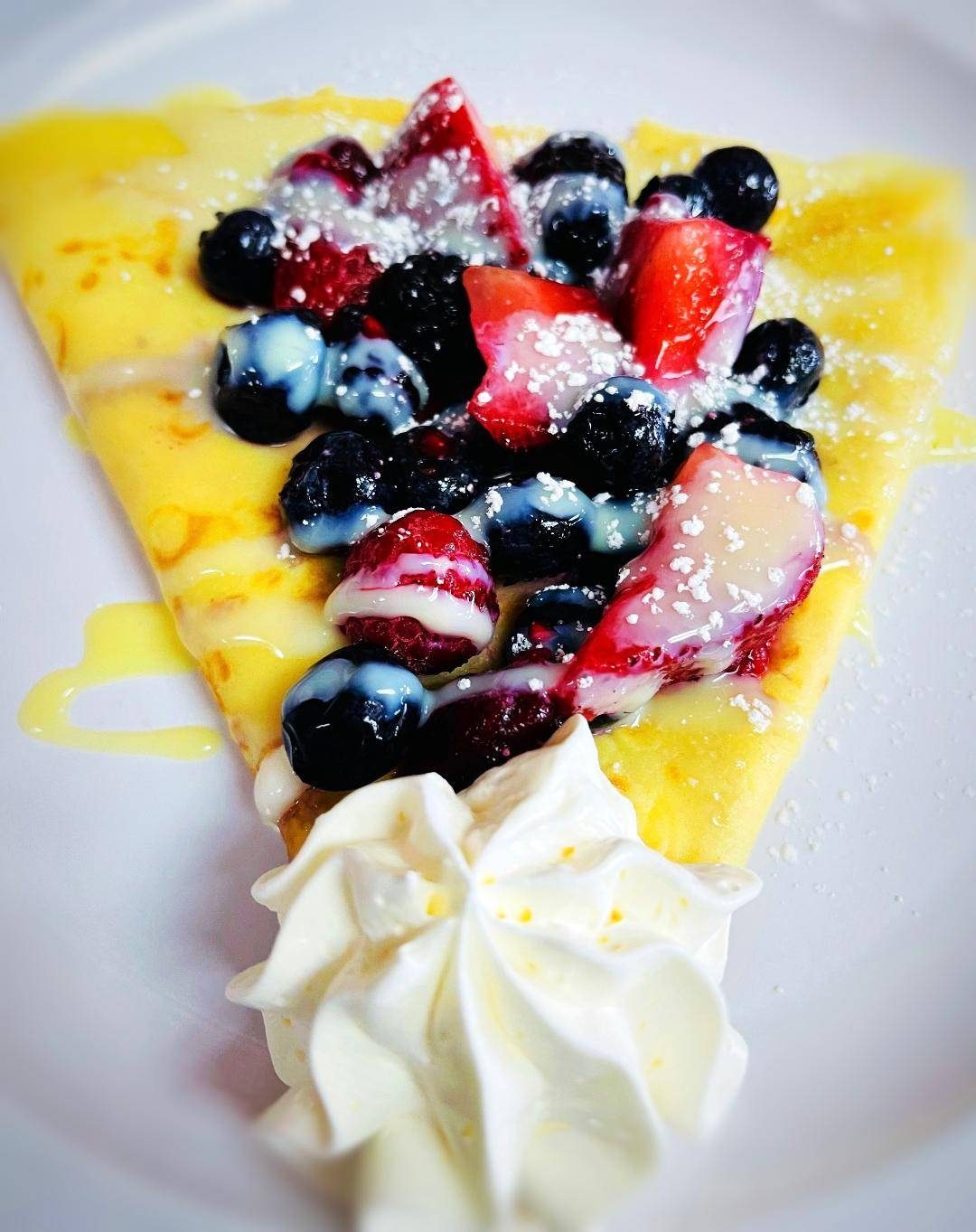 Chocolate Mixed Berries & Cream Crepes.