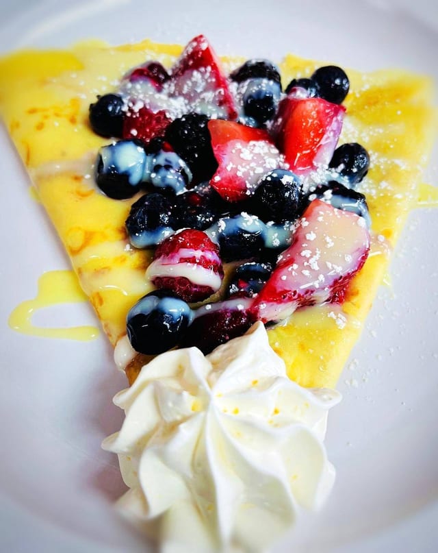 Chocolate Mixed Berries & Cream Crepes.